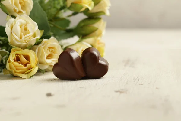 Cioccolato Cuore Caramelle Praline San Valentino — Foto Stock