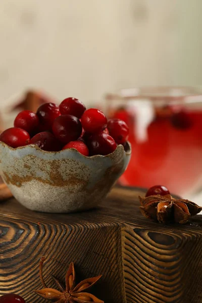 Chá Copo Com Cranberries Canela — Fotografia de Stock