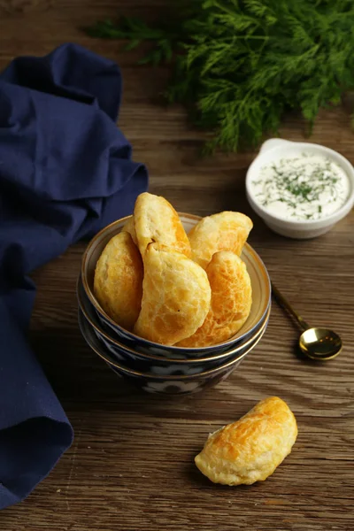 Merienda Samosa Frito Tartas Con Queso — Foto de Stock