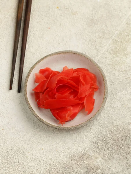Marynowany Różowy Imbir Misce — Zdjęcie stockowe