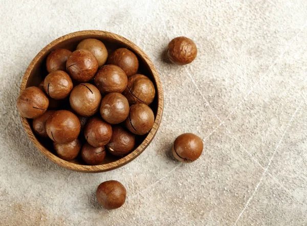 Přírodní Organické Makadam Ořechy Misce — Stock fotografie