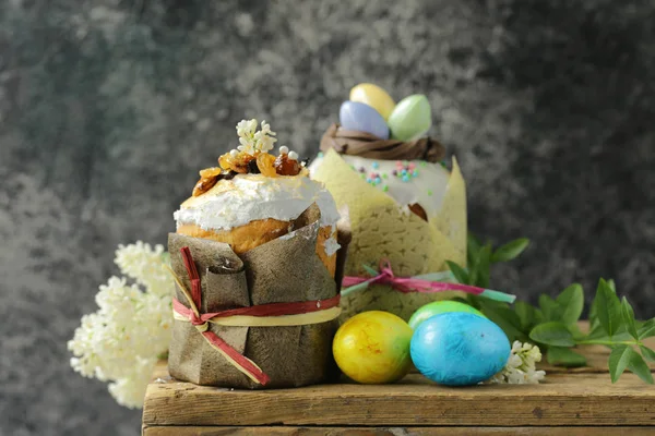 Muffin Tradizionale Torta Pasquale Con Glassa Zucchero — Foto Stock