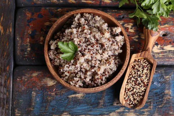 Hälsosam Säd Kokt Quinoa Skål — Stockfoto