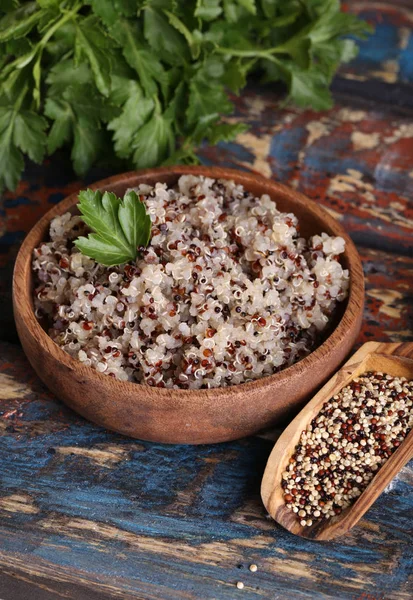 Quinoa Bollita Grano Sano Una Ciotola — Foto Stock