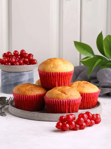 Magdalenas Caseras Con Bayas Frescas — Foto de Stock