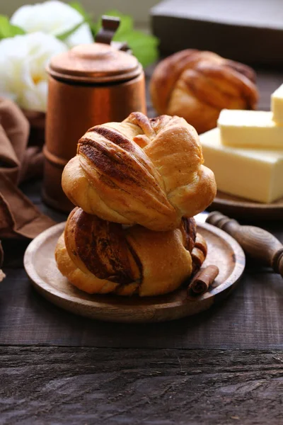 Petits Pains Maison Cannelle Pour Petit Déjeuner — Photo