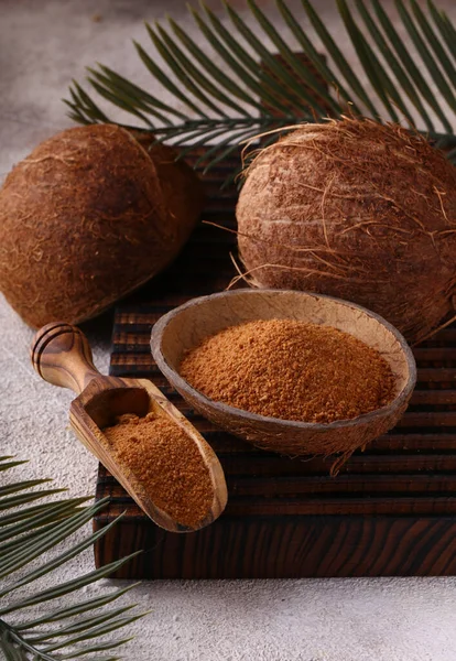 Açúcar Coco Orgânico Natural Para Sobremesa — Fotografia de Stock