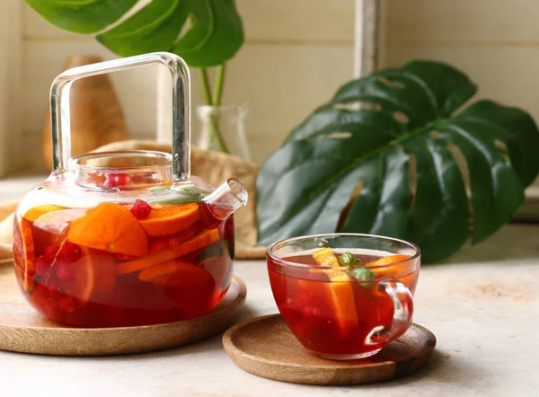 Natural Organic Citrus Fruit Tea — Stock Photo, Image