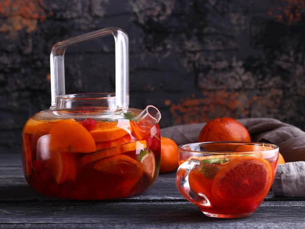 天然有機柑橘類のお茶 — ストック写真