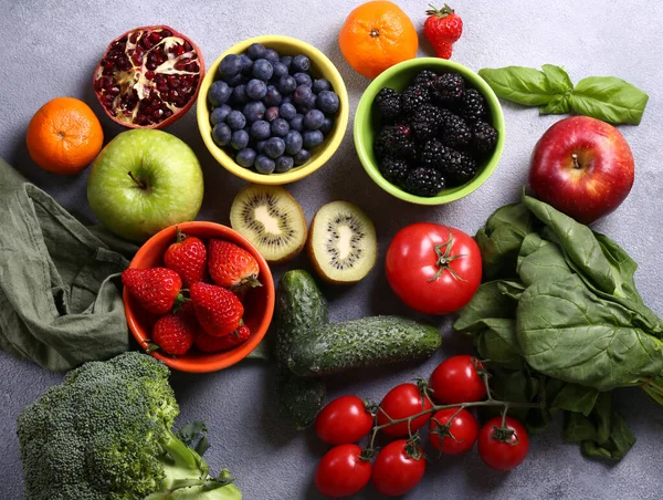 Bagas Frutas Legumes Para Uma Dieta Saudável — Fotografia de Stock