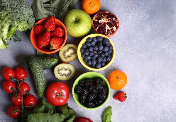 Bagas Frutas Legumes Para Uma Dieta Saudável — Fotografia de Stock