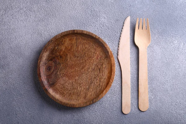 Utensílios Madeira Naturais Para Alimentos — Fotografia de Stock