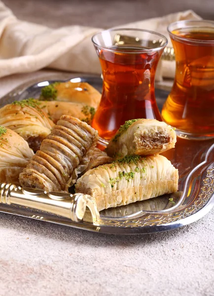 Pâtisseries Turques Traditionnelles Baklava Aux Noix — Photo