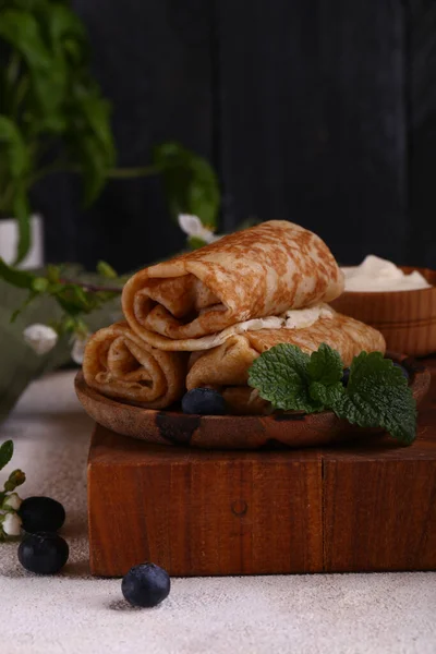 Domowe Naleśniki Wypchane Lunch — Zdjęcie stockowe