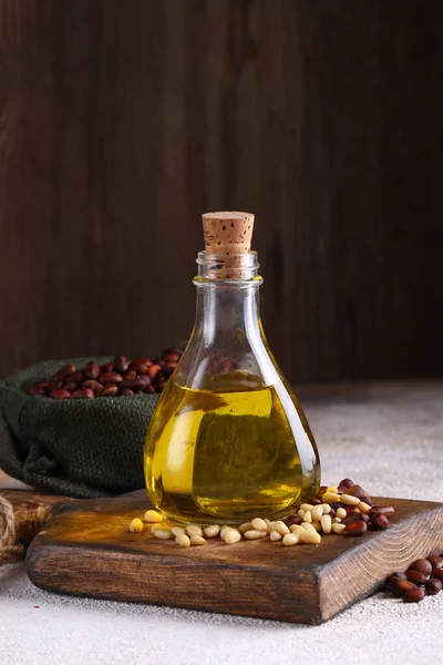 Natural Cedar Nut Oil Healthy Diet — Stock Photo, Image