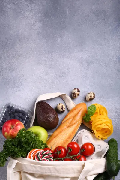 Verduras Frutas Productos Una Bolsa Compras — Foto de Stock
