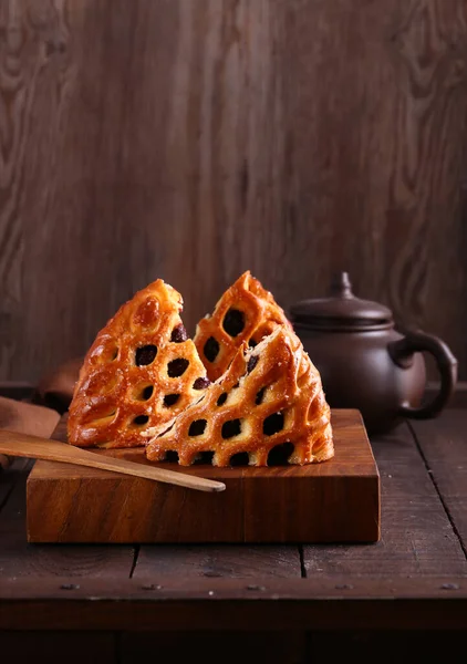 Masada Çilek Reçelli Yapımı Tatlı Pasta — Stok fotoğraf