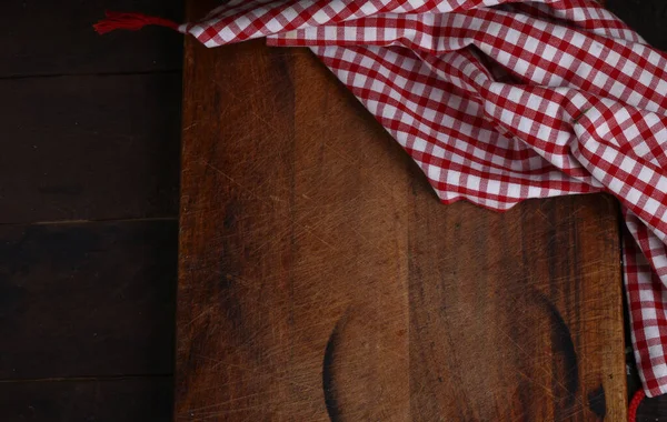 Kuchnia Drewniane Tło Serwetką — Zdjęcie stockowe