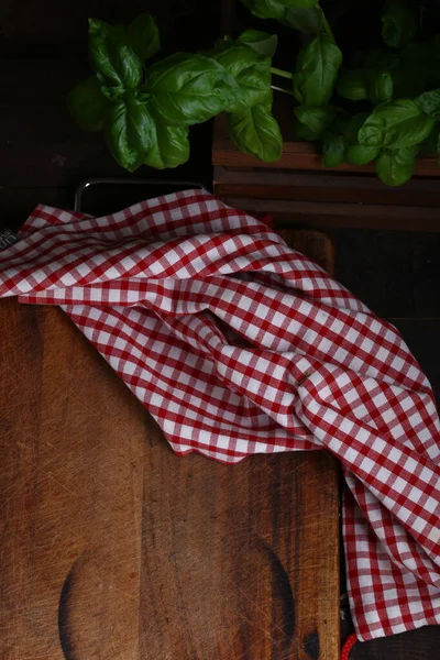 Kitchen Wooden Background Napkin — Stock Photo, Image