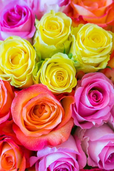 Düğün töreni için çok renkli gül buketi