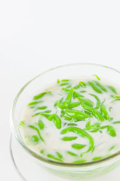 Sobremesa tailandesa, macarrão de arroz feito de arroz comido com leite de coco — Fotografia de Stock