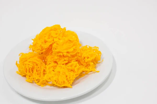 Deser z Tajlandii wykonane z mąki miesza się z żółtkiem i wate — Zdjęcie stockowe