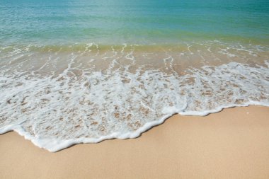 Deniz dalgası kumsalda