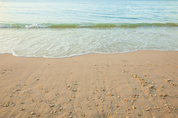 Vague Mer Sur Plage Sable Avant Coucher Soleil Thaïlande — Photo