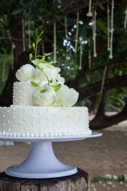 pastanın üstüne çiçekli