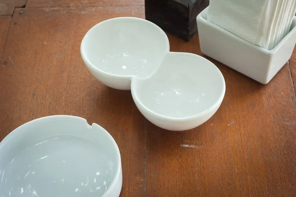 Cups for snacks was prepared for wedding dinner party — Stock Photo, Image