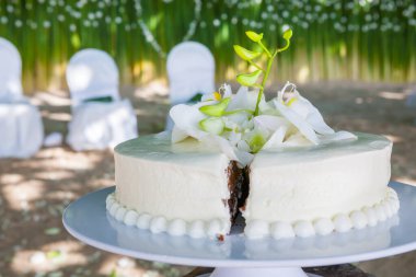 Düğün günü düğün pastası kesme.