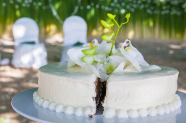 Düğün günü düğün pastası kesme.