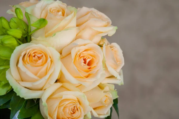 Belles Fleurs Sur Table Jour Mariage Plage — Photo