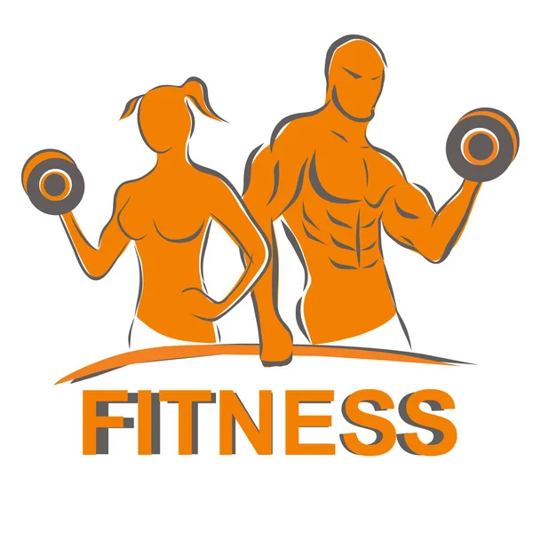 Man Woman Fitness Silhouette Character Vector Design — Stock Vector