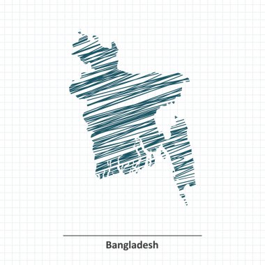 Doodle kroki Bangladeş Haritası