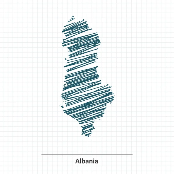 Карта Албании в Дудле — стоковый вектор