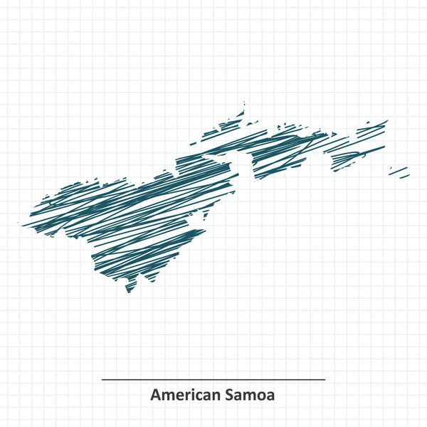 Карта Американского Самоа в Дудле — стоковый вектор