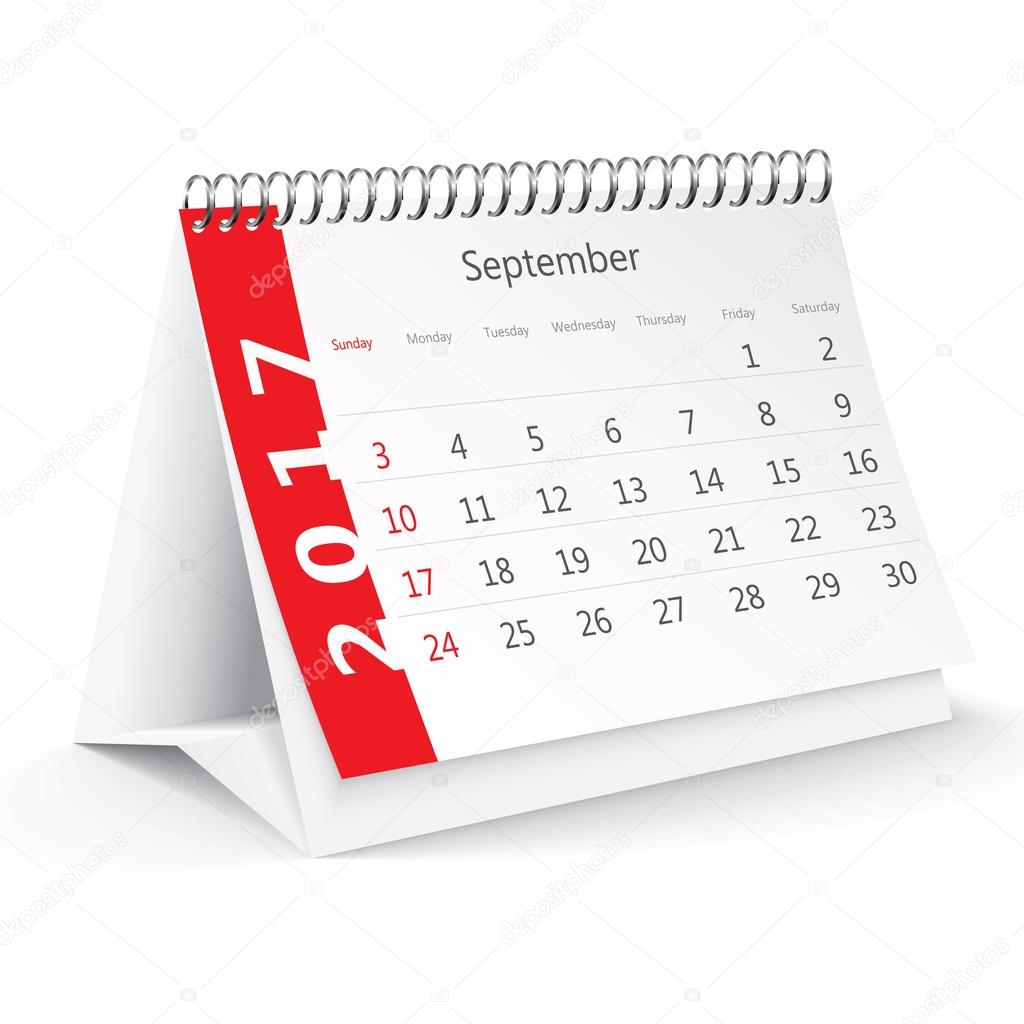 September 2017 desk calendar - vector