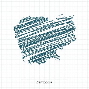 Doodle kroki Kamboçya Haritası