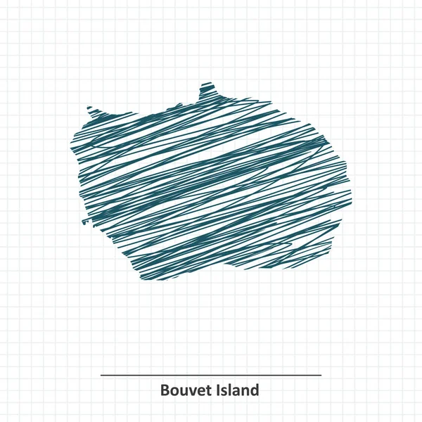 Эскиз карты острова Буве — стоковый вектор