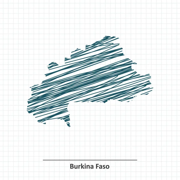 Скелет карты Буркина-Фасо — стоковый вектор