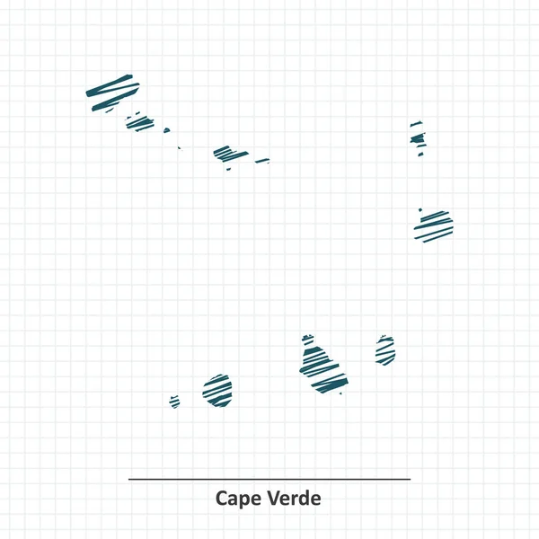 Doodle sketch of Cape Verde map — Stock Vector