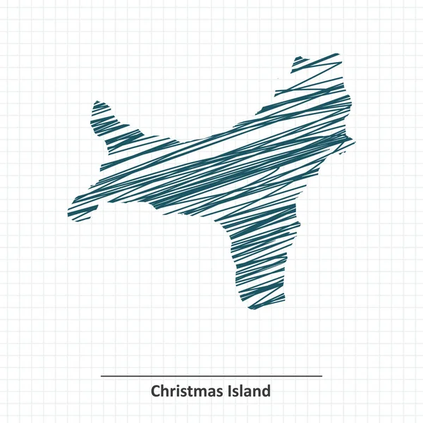 Карта острова Рождества в Дудле — стоковый вектор