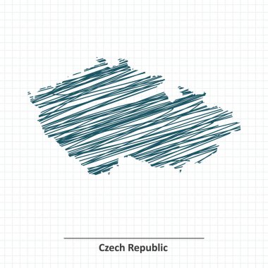 Çek Cumhuriyeti harita taslağını doodle