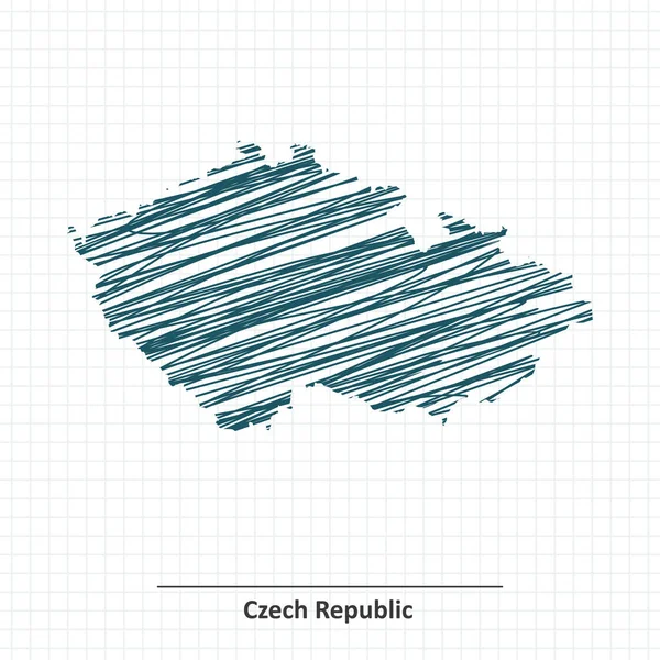 Doodle bosquejo de República Checa mapa — Archivo Imágenes Vectoriales