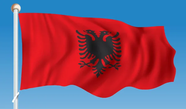 Bandera de Albania — Vector de stock