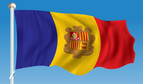 Bandera de Andorra — Vector de stock
