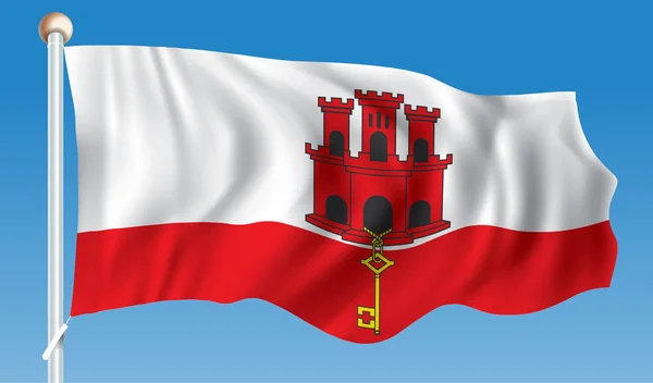 直布罗陀的旗帜 — 图库矢量图片