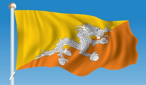 不丹的旗子 — 图库矢量图片