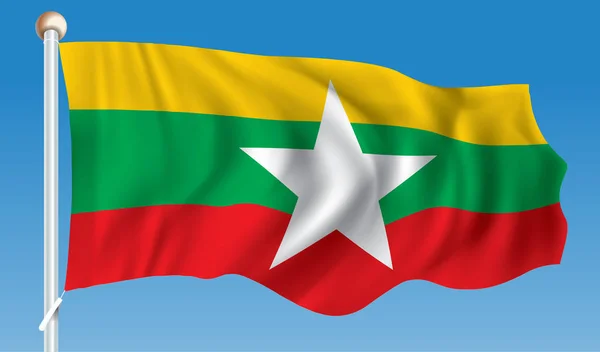 Bandeira da Birmânia — Vetor de Stock